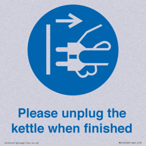 Please unplug the kettle when finished